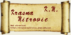 Krasna Mitrović vizit kartica
